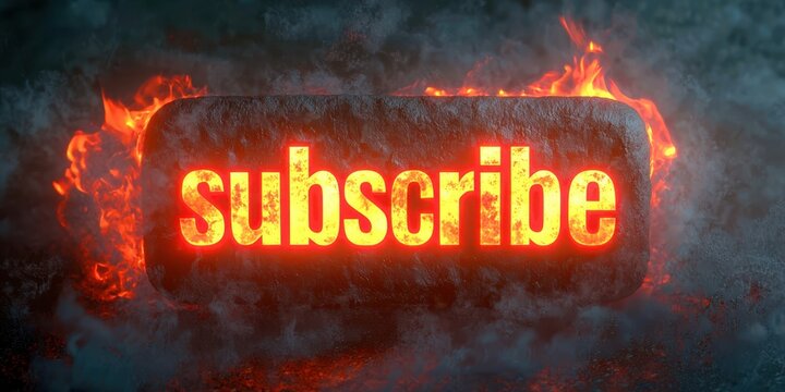 Red and black sign that says subscribe