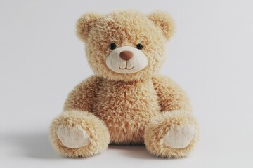 Obraz premium Soft teddy bear with gentle smile, inviting warmth and comfort.