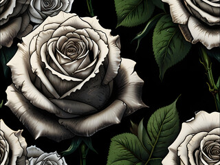 Little open White rose in prospective , background is dark, black 8k, copy the comic style of comic artist with emphasis on dark lines, dark tones, dark gritty