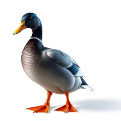 Obraz premium Wild mallard duck on white
