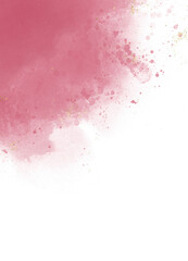 Abstract pink watercolor art background Watercolour brush strokes.Pastel pink watercolor paint brush glitter gold for wedding elements. artistic design templates for invitations , posters, cards.
