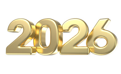Happy New Year 2026 Number 3D Render