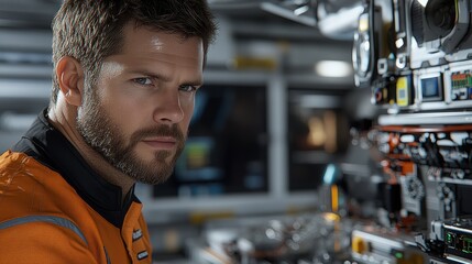 Man in Yellow Jacket in Industry