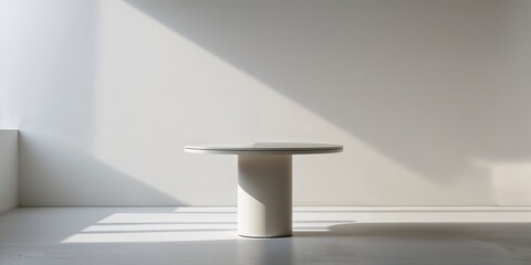 contemporary round side table with a cylindrical base