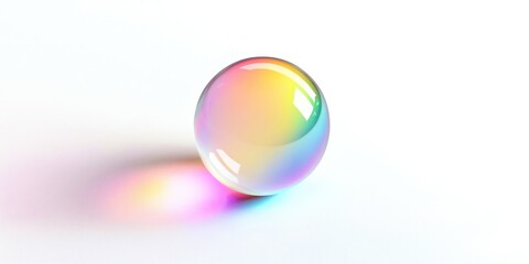 Clear glass ball with rainbow colors