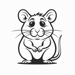 Obraz premium This Design Features a Charming Rat Rendered in a Flat Vector Style