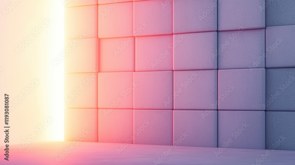 Poster creative display of digital spaces visualized with glow effects and light