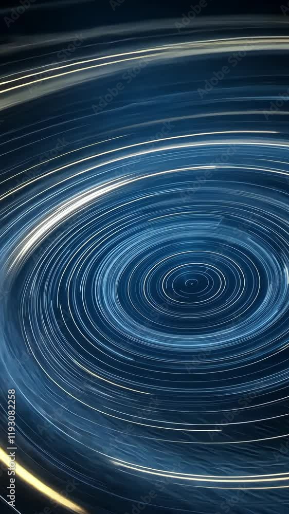 Poster brilliant light trails spiral in a captivating dance, evoking the flow of time in a mysterious dark 