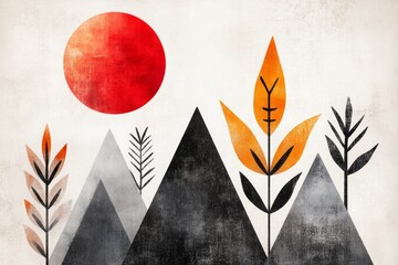 A vintage-style travel poster of Uxmal pyramid with bold Aztec accents and typography, evoking the spirit of adventure and ancient cultures