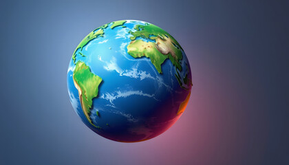 3d Earth world map illustration globe. 3d render illustration, Dynamic motion, with white tones