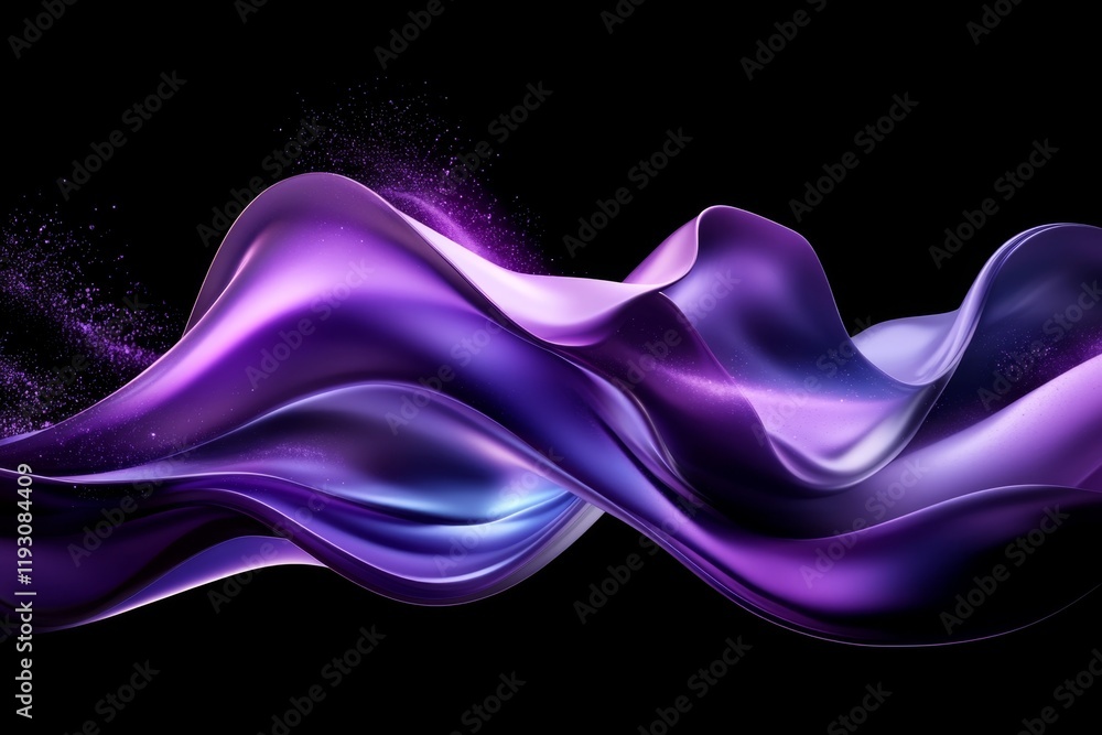 Aufkleber An abstract design of UV rays penetrating through clouds, rendered in simple wavy lines and subtle purple hues