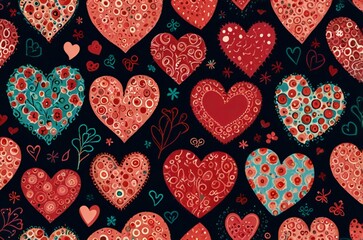 Fototapeta premium seamless pattern with hearts