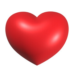 Red Heart 3D Icon on White Background