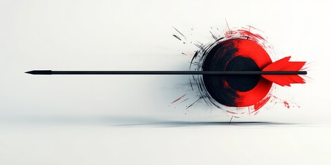 Simple clay material, black and red color arrow