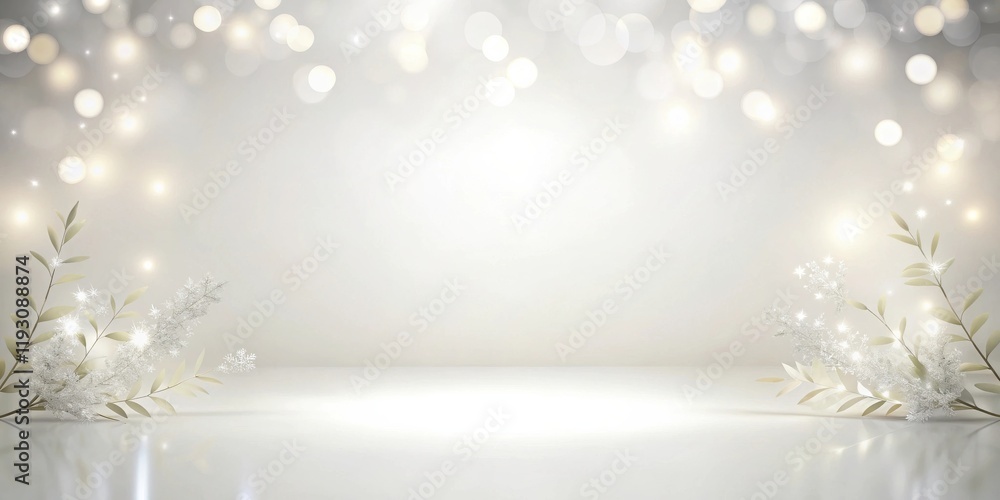 Poster elegant festive background with sparkling branches and soft lighting