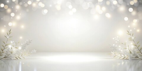 Elegant Festive Background with Sparkling Branches and Soft Lighting