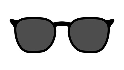 Black sun glass isolated on white background