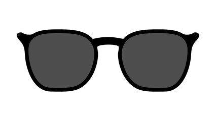Black sun glass isolated on white background