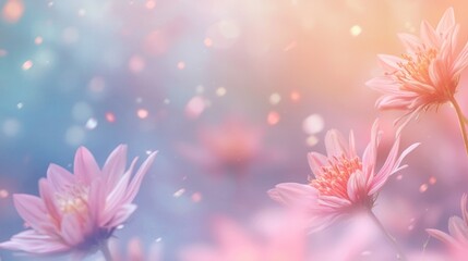 A soft focus image of aster monch flowers, their petals creating a tranquil and calming scene.