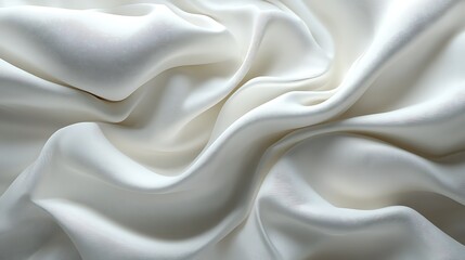 Fototapeta premium White fabric texture, elegant folds, soft light, background blur, design resource