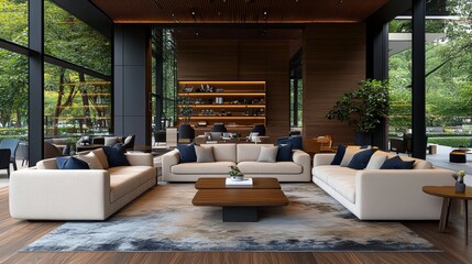Fototapeta premium Stylish Living Room with Furniture