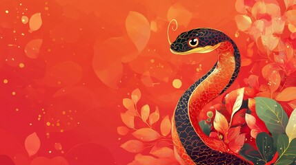 Fototapeta premium chinese new year vector design cards. 2025 year of the snake. lunar new year concept.