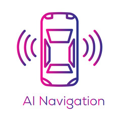 AI Navigation Icon – Autonomous Navigation for Vehicles and Smart Systems