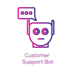 Customer Support Bot-Customer Support Bot Icon – AI-Powered Virtual Assistant for Customer Interaction