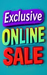 Obraz premium Exclusive Online Sale Advertisement Featuring Colorful 3D Text