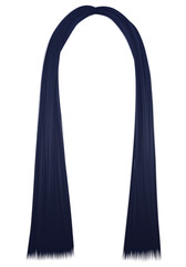 long black brunette hair .Fashion style