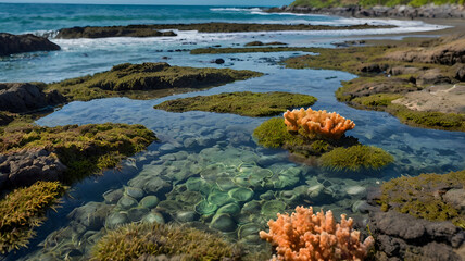 coral reef and sea