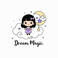 t shirt Create a design with a chibi magical girl holding a wand
