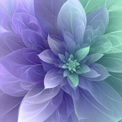 Obraz premium Abstract Harmony in Purple and Green, abstract purple flower
