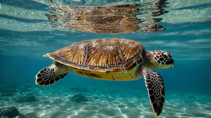 turtle swimming in the sea