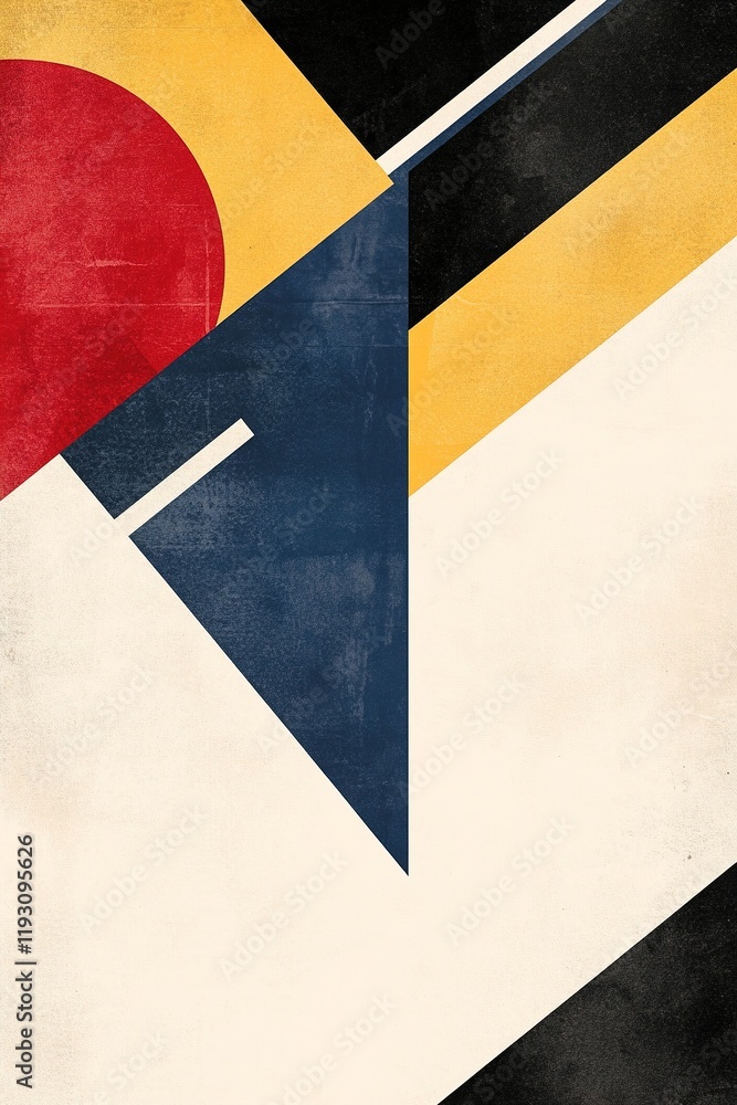 Poster modern minimalist nordic-inspired background featuring dynamic geometric shapes in bold colors for c