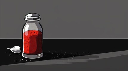 Elegant Pepper Shaker on Black Table with Space for Text - Cartoony Vibe