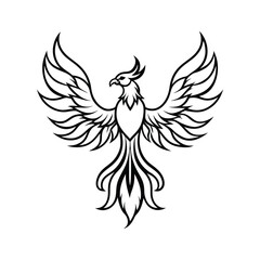 Obraz premium Phoenix Mythology Bird Vector Illustration Design