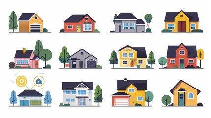 Effective Real Estate Sales Rating Infographic in Flat Style Vector