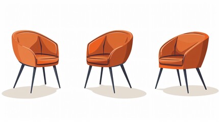 Modern Public Places Chairs on White Background for Interior Designers and Architects
