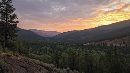 Obraz premium sunset in the mountains