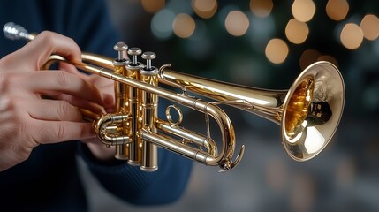 Obraz premium Person Playing Musical Trumpet