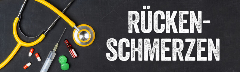  Stethoskop und Medikamente - Rückenschmerzen
