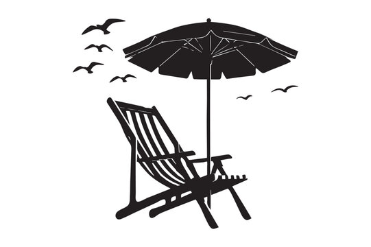 beach chair vector silhouette