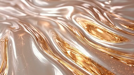This image features a smooth, glossy, and reflective golden texture with flowing patterns, creating an elegant and trendy background.