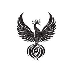 Obraz premium Majestic Phoenix Bird Vector Illustration from Mythology 