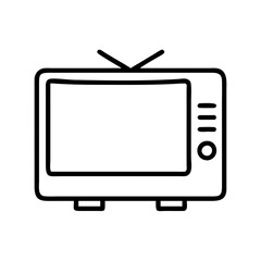 television set icon, television set line art - simple line art of television set, perfect for television set logos and icons and themed design