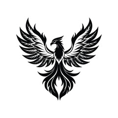 Majestic Phoenix Bird Vector Illustration from Mythology

