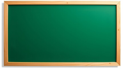 Classic green chalkboard framed in wood for educational themes and teaching materials