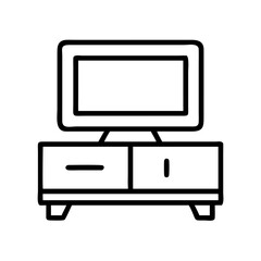 tv in dark room icon, tv in dark room line art - simple line art of tv in dark room, perfect for tv in dark room logos and icons and themed design