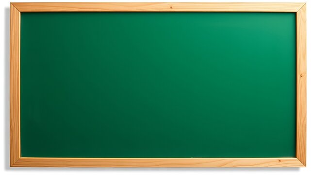 Classic green chalkboard framed in wood for educational themes and teaching materials